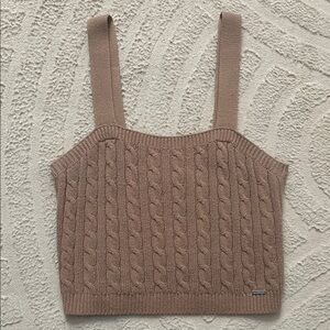 Hollister Tan Cable Knit Tank Top